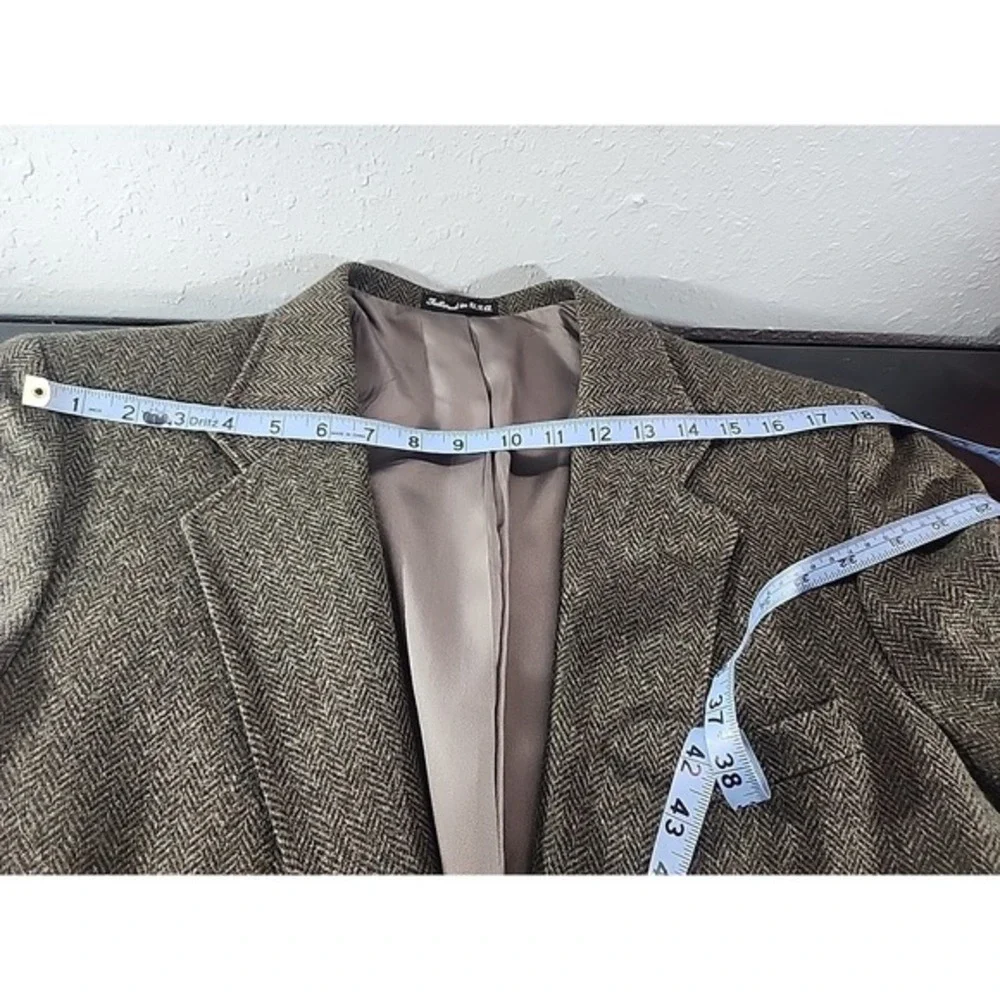 Arnold Palmer Vintage Brown Herringbone Tweed Wool Sport‎ Coat Blazer  Men's 42R